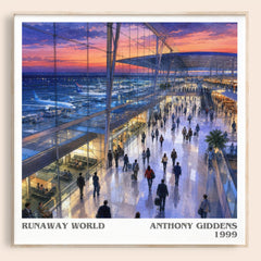 Runaway world literary book poster by Anthony Giddens – framed literary art print