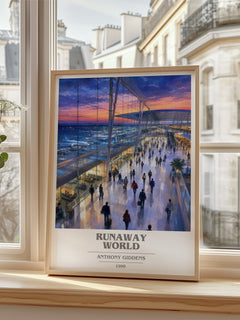 Runaway world book cover poster colour and style options – Anthony Giddens book art