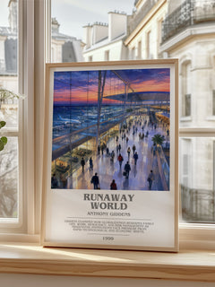 Runaway world bookish poster colour and style options – Anthony Giddens book art