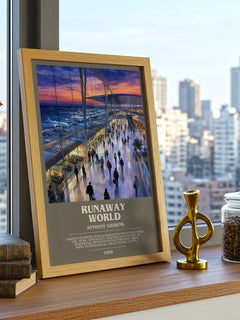 Runaway world bookish print framed by window – literary home decor