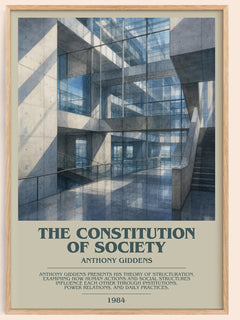The constitution of society bookish book poster by Anthony Giddens – framed literary art print