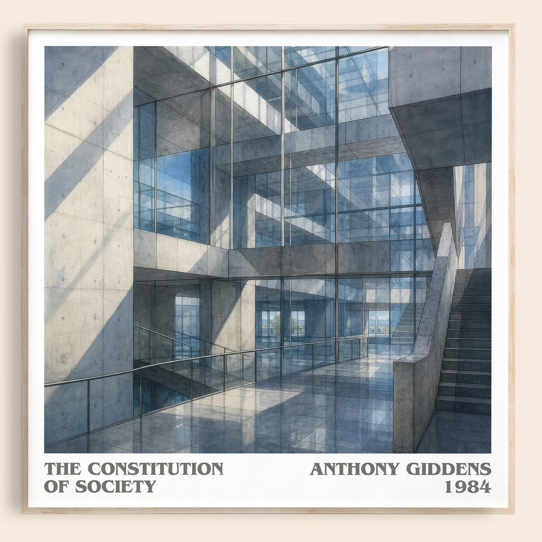 The constitution of society literary book poster by Anthony Giddens – framed literary art print