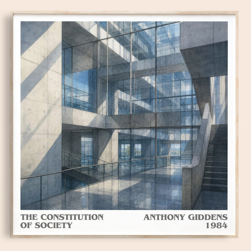 The constitution of society literary book poster by Anthony Giddens – framed literary art print