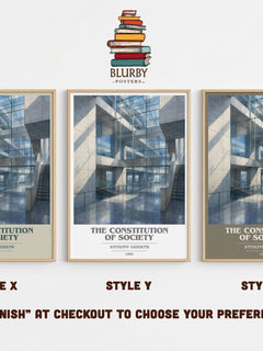 The constitution of society book cover print in frame leaning in hallway – non fiction wall art