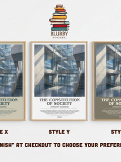 The constitution of society bookish print in frame leaning in hallway – non fiction wall art