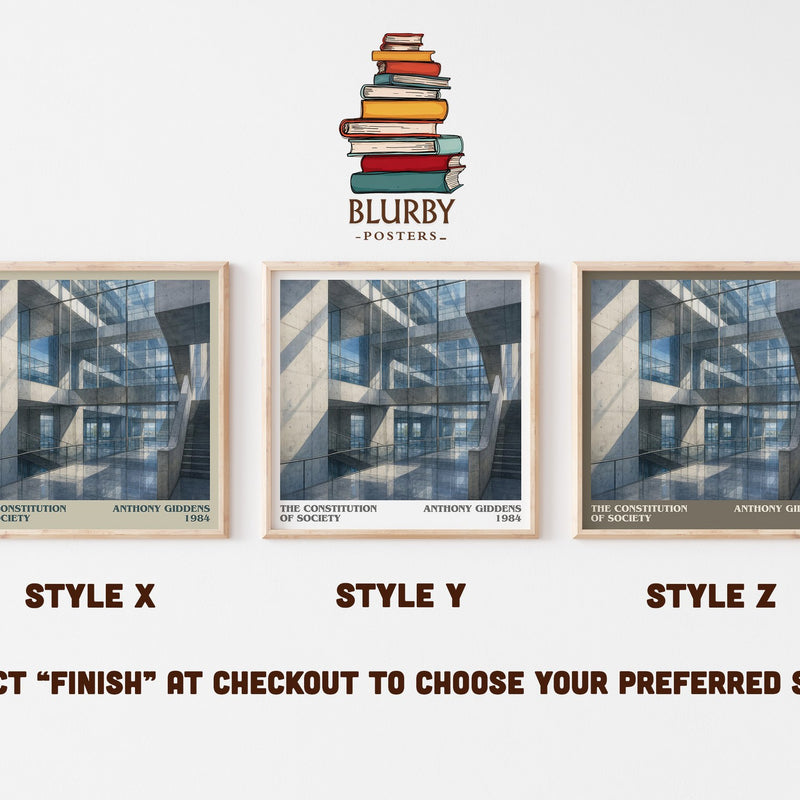 The constitution of society literary print in frame leaning in hallway – non fiction wall art