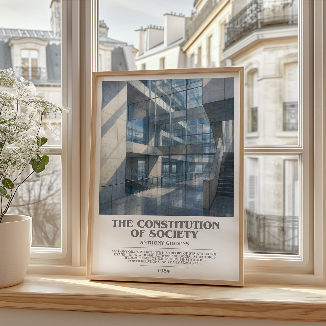 The constitution of society bookish poster colour and style options – Anthony Giddens book art