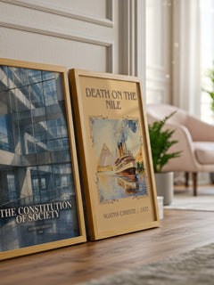 The constitution of society watercolour print framed by window – literary home decor