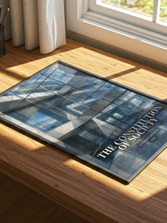 The constitution of society watercolour book poster framed on wall – non fiction wall art