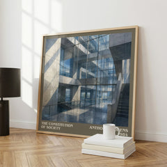 The constitution of society literary print framed by window – literary home decor
