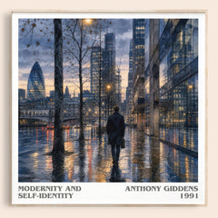 Modernity and self-identity literary book poster by Anthony Giddens – framed literary art print