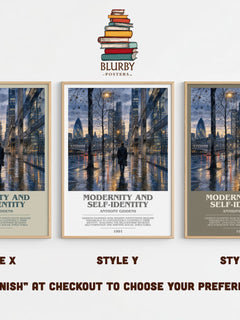Modernity and self-identity bookish print in frame leaning in hallway – non fiction wall art