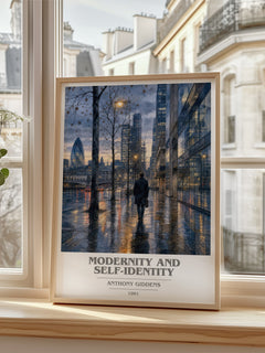 Modernity and self-identity book cover poster colour and style options – Anthony Giddens book art