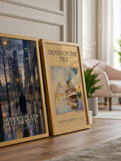 Modernity and self-identity watercolour print framed by window – literary home decor