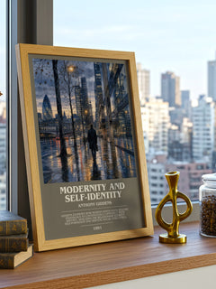 Modernity and self-identity bookish print framed by window – literary home decor