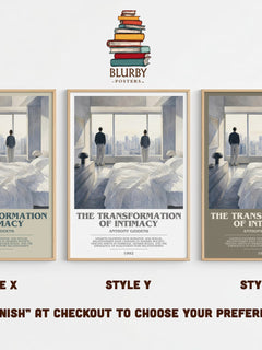 The transformation of intimacy bookish print in frame leaning in hallway – non fiction wall art