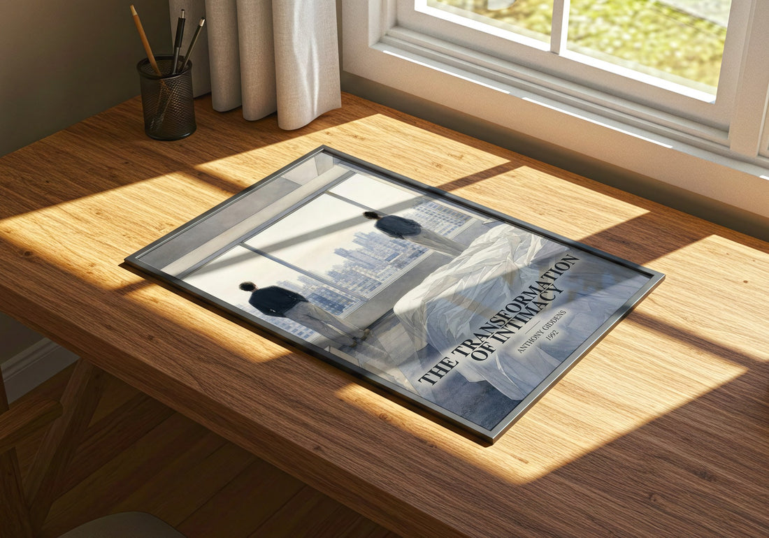The transformation of intimacy watercolour book poster framed on wall – non fiction wall art
