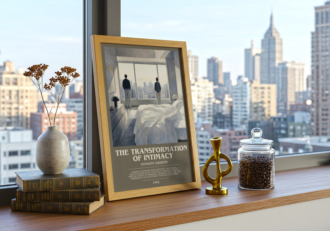 The transformation of intimacy bookish print framed by window – literary home decor