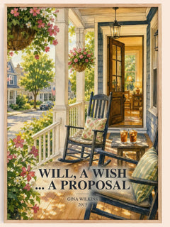 Will, a Wish ... a Proposal watercolour book poster by Gina Wilkins – framed literary art print