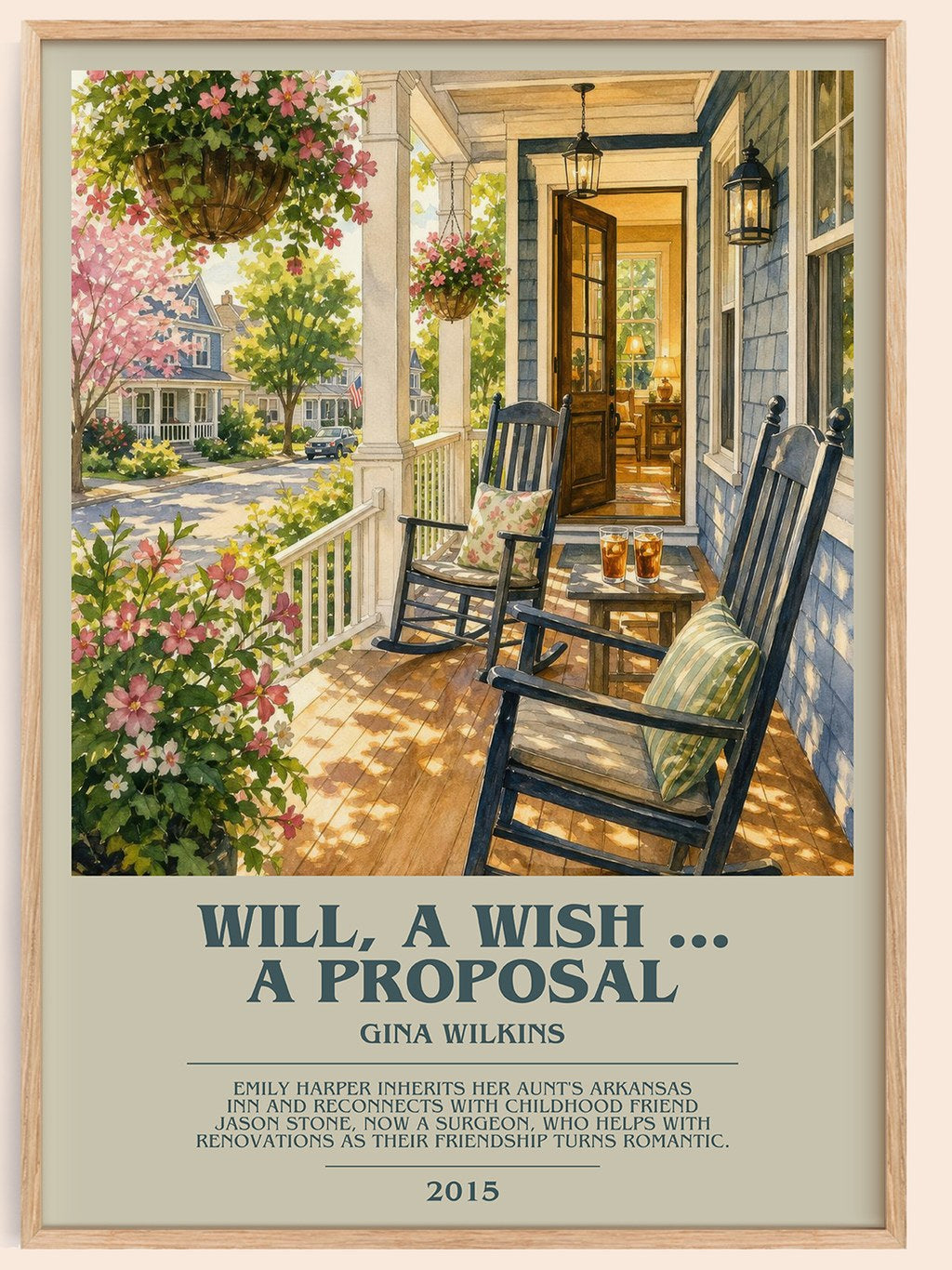 Will, a Wish ... a Proposal bookish book poster by Gina Wilkins – framed literary art print