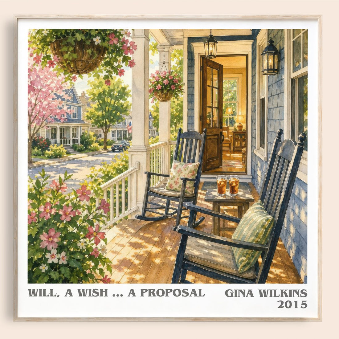 Will, a Wish ... a Proposal literary book poster by Gina Wilkins – framed literary art print