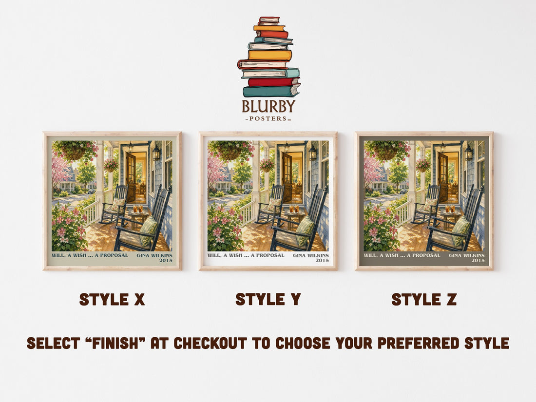 Will, a Wish ... a Proposal literary print in frame leaning in hallway – romance wall art (mockup)