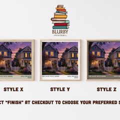 The Date Next Door literary print in frame leaning in hallway – romance wall art