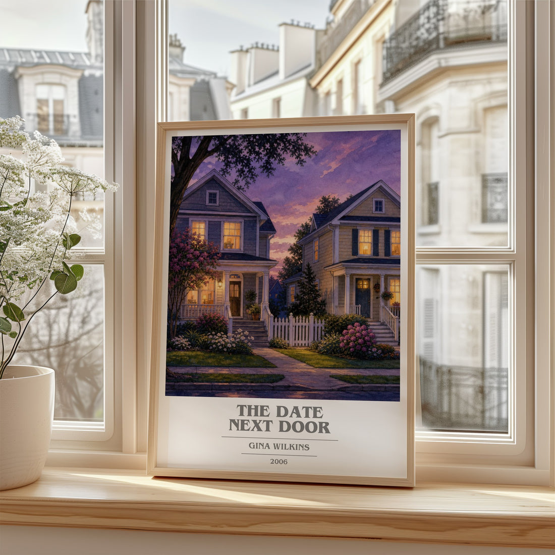 The Date Next Door book cover poster colour and style options – Gina Wilkins book art