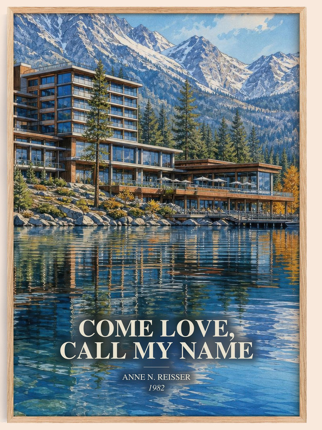 Come Love, Call My Name watercolour book poster by Anne N. Reisser – framed literary art print