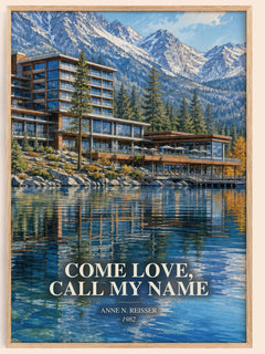 Come Love, Call My Name watercolour book poster by Anne N. Reisser – framed literary art print