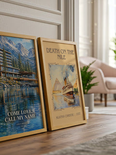 Come Love, Call My Name watercolour print framed by window – literary home decor