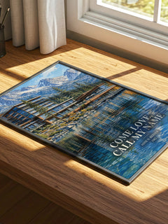 Come Love, Call My Name watercolour book poster framed on wall – memoir wall art