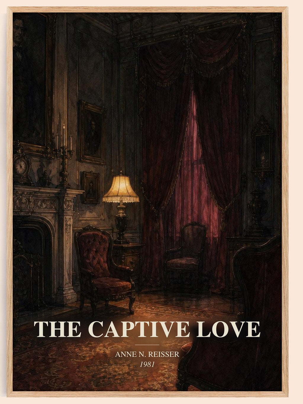 The captive love watercolour book poster by Anne N. Reisser – framed literary art print