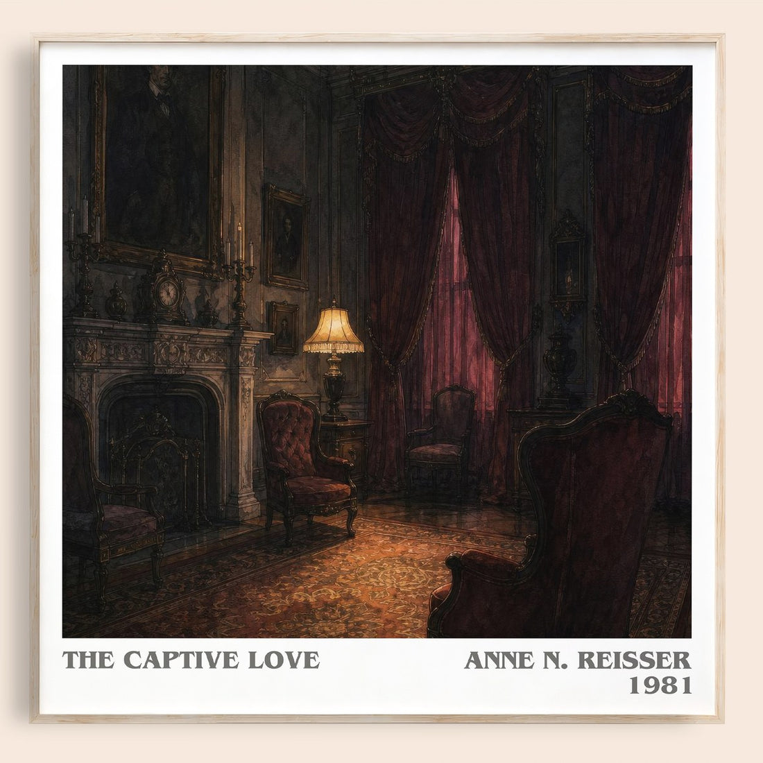 The captive love literary book poster by Anne N. Reisser – framed literary art print