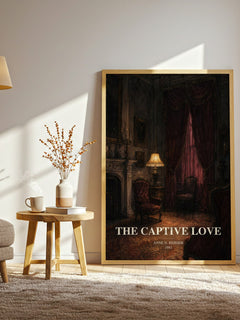 The captive love watercolour print in frame leaning in hallway – romance wall art