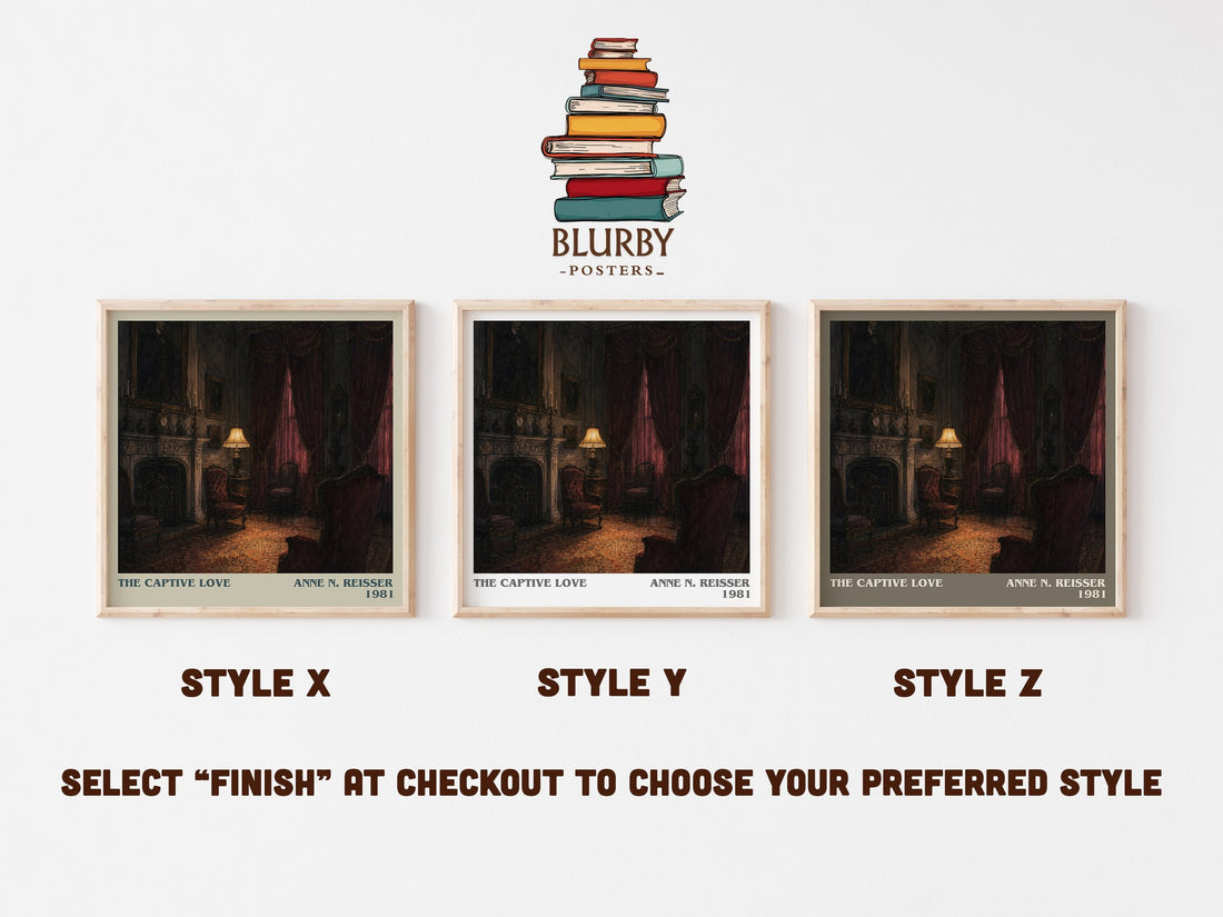 The captive love literary print in frame leaning in hallway – romance wall art (mockup)