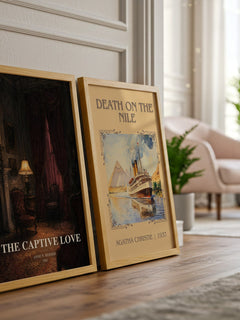 The captive love watercolour print framed by window – literary home decor