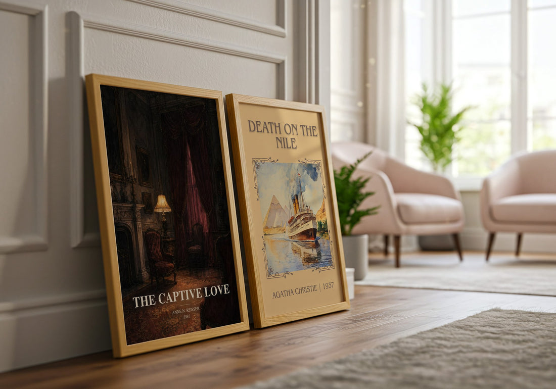 The captive love watercolour print framed by window – literary home decor