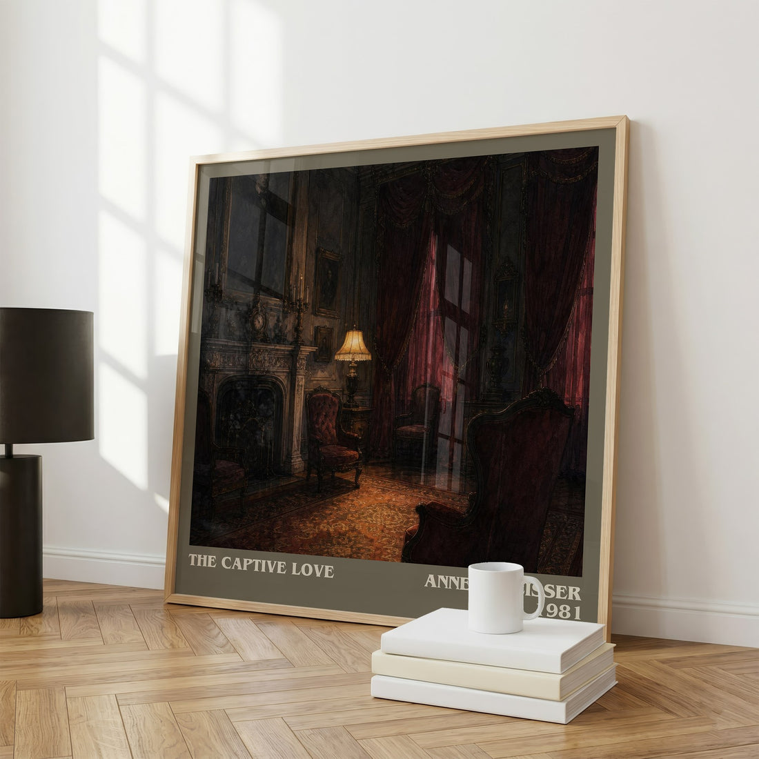 The captive love literary print framed by window – literary home decor
