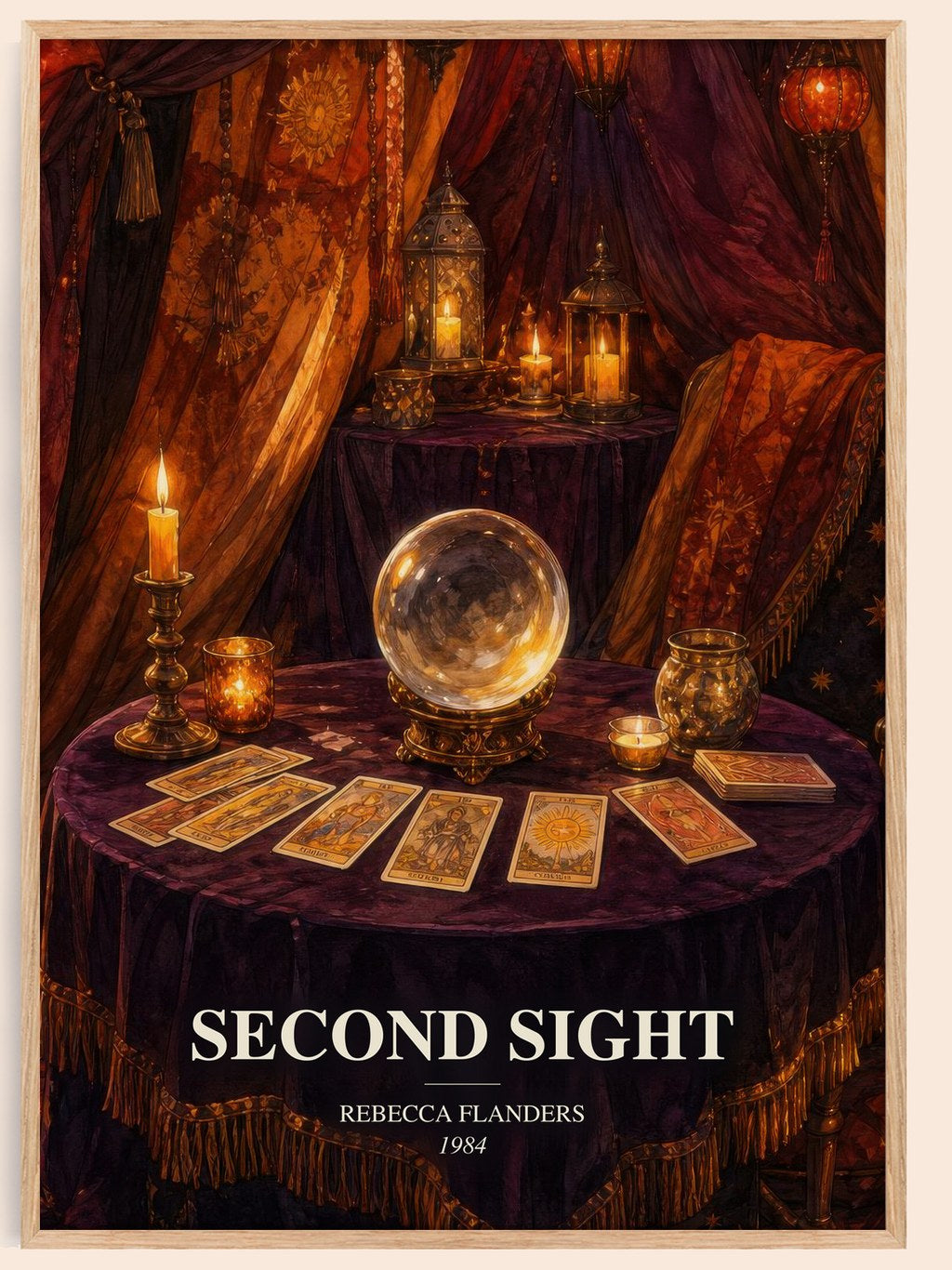 Second Sight watercolour book poster by Rebecca Flanders – framed literary art print