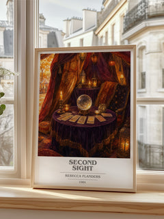 Second Sight book cover poster colour and style options – Rebecca Flanders book art