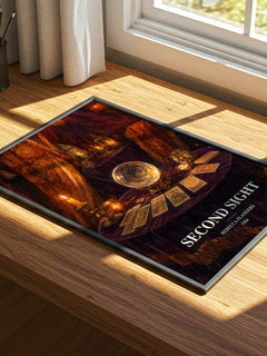 Second Sight watercolour book poster framed on wall – romance wall art