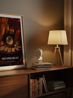 Second Sight watercolour print on bookshelf – Rebecca Flanders fan gift