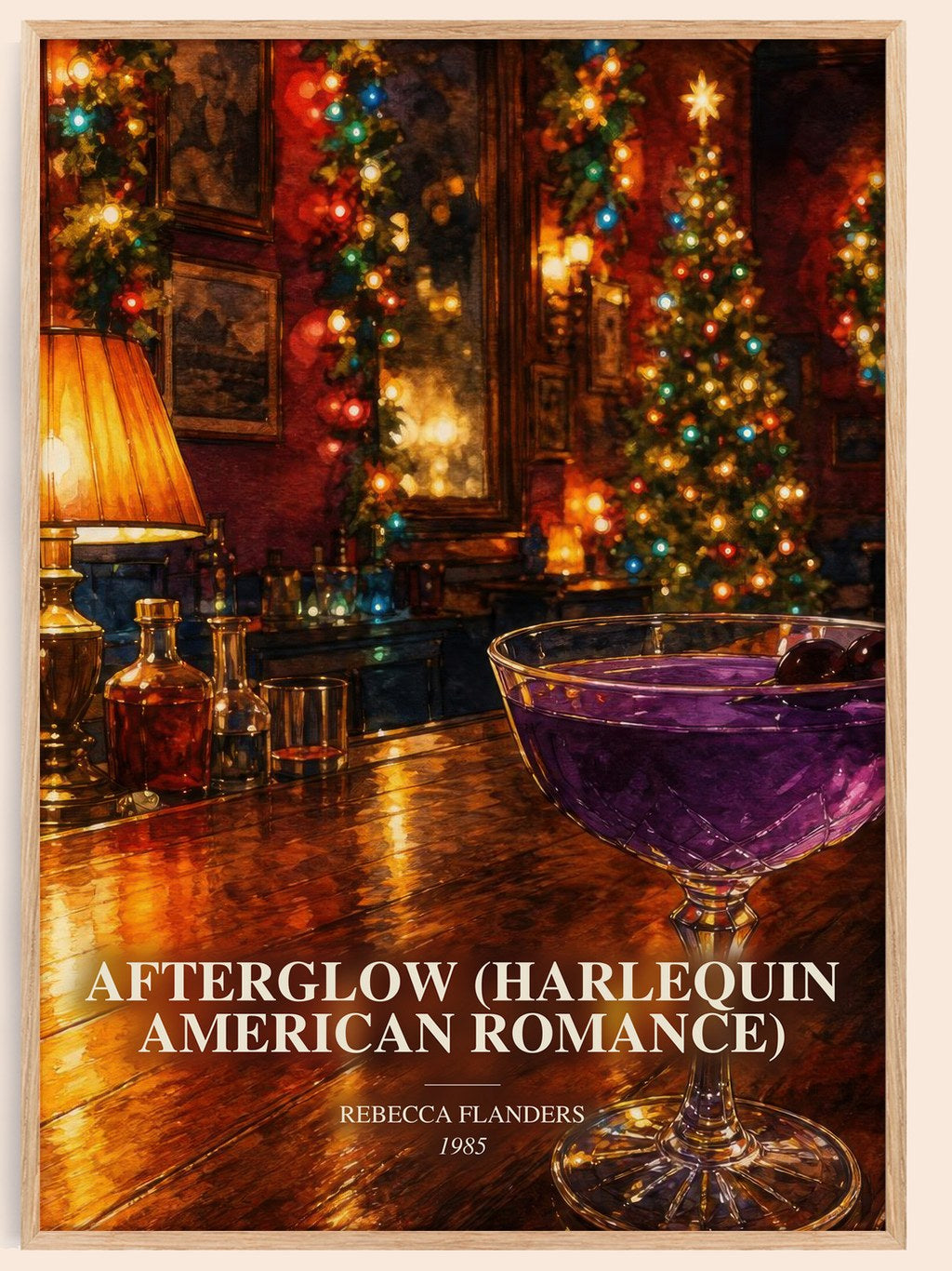 Afterglow (Harlequin American Romance) watercolour book poster by Rebecca Flanders – framed literary art print