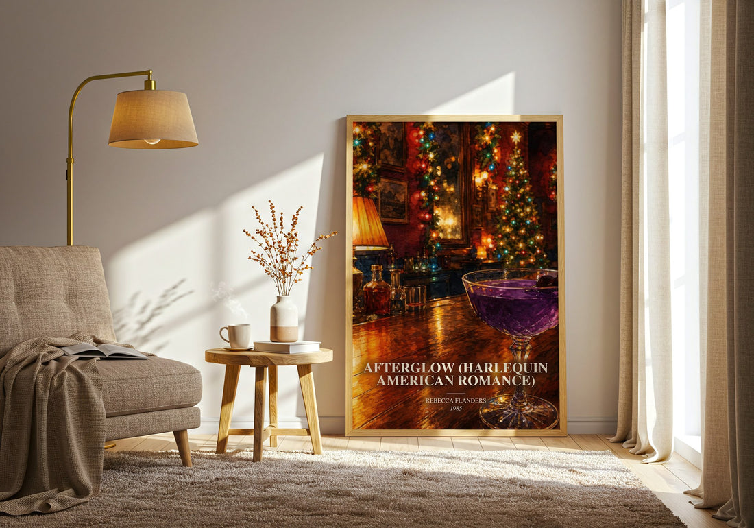 Afterglow (Harlequin American Romance) watercolour print in frame leaning in hallway – romance wall art