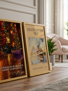 Afterglow (Harlequin American Romance) watercolour print framed by window – literary home decor