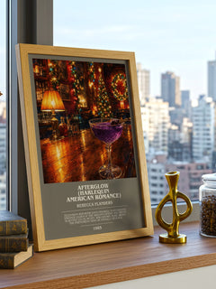 Afterglow (Harlequin American Romance) Bookish Wall Art by R. Flanders – framed print on a city-view windowsill