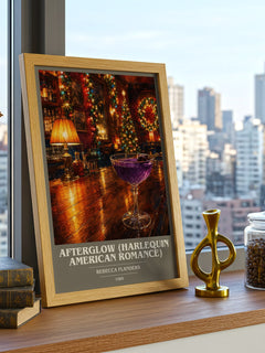 Afterglow (Harlequin American Romance) Book Cover Poster by Rebecca Flanders – framed print on a city-view windowsill