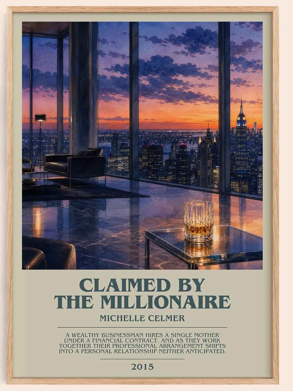 Claimed by the Millionaire bookish book poster by Michelle Celmer – framed literary art print