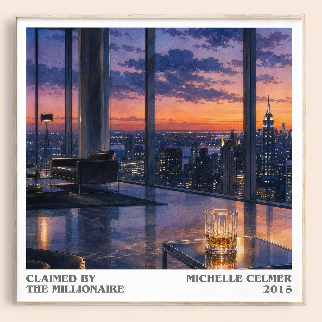 Claimed by the Millionaire literary book poster by Michelle Celmer – framed literary art print